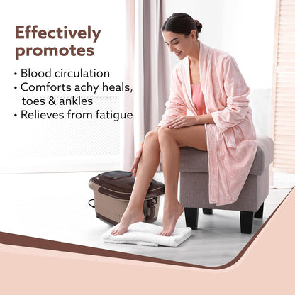 AGARO Regency Manual Foot Spa Bath Massager with Heat, 12 Rollers & Temperature Control | Free AGARO Elite Rechargeable Mini Electric Chopper Worth ₹599