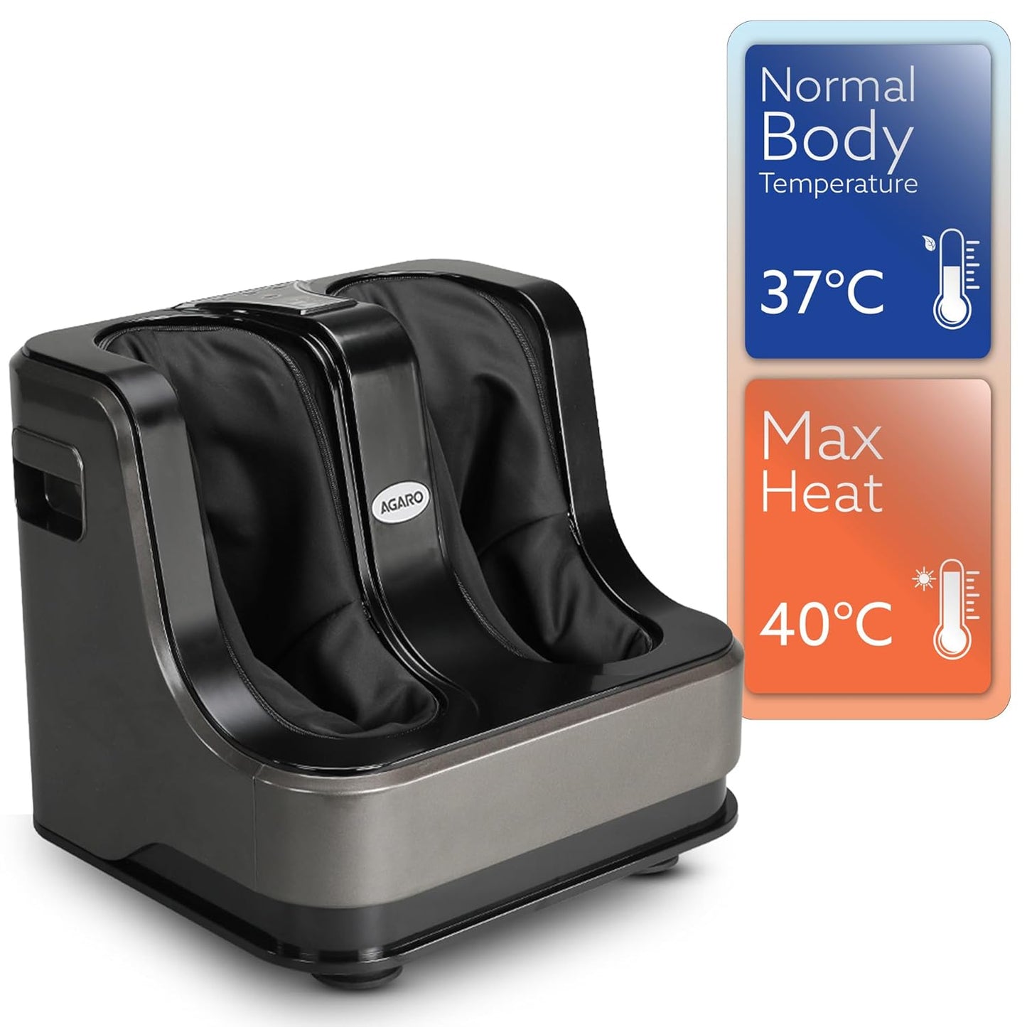 AGARO Rejoice Foot, Calf & Leg Massager with Heat & Vibration | 4 Motors, Kneading & Rolling | 80W (Grey) + FREE AirPods Worth ₹799