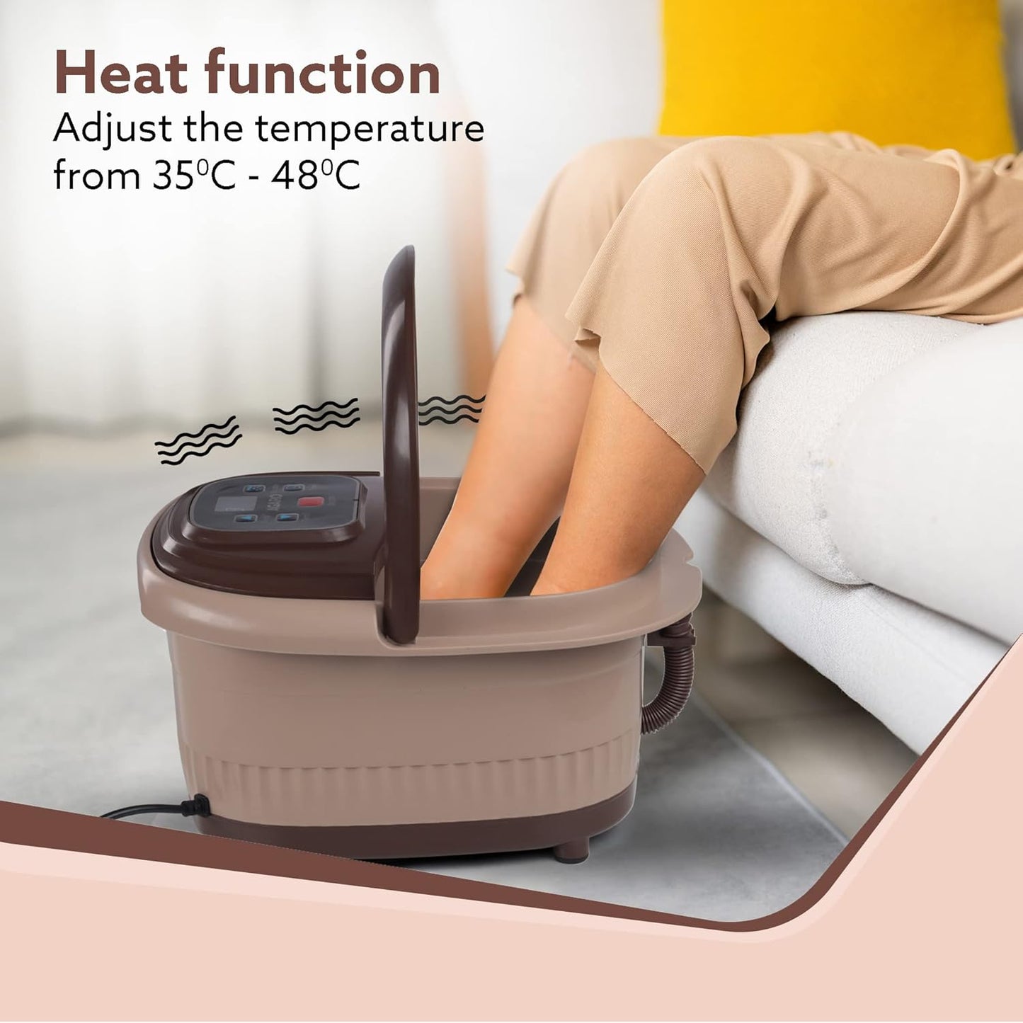 AGARO Regency Manual Foot Spa Bath Massager with Heat, 12 Rollers & Temperature Control | Free AGARO Elite Rechargeable Mini Electric Chopper Worth ₹599