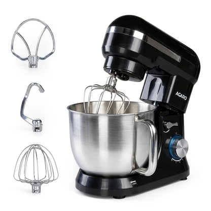 AGARO Royal Stand Mixer 1000W with 5L Stainless Steel Bowl, 8-Speed + Pulse Function, Copper Motor & Dough Hook, Beater, Whisker and Splash Guard