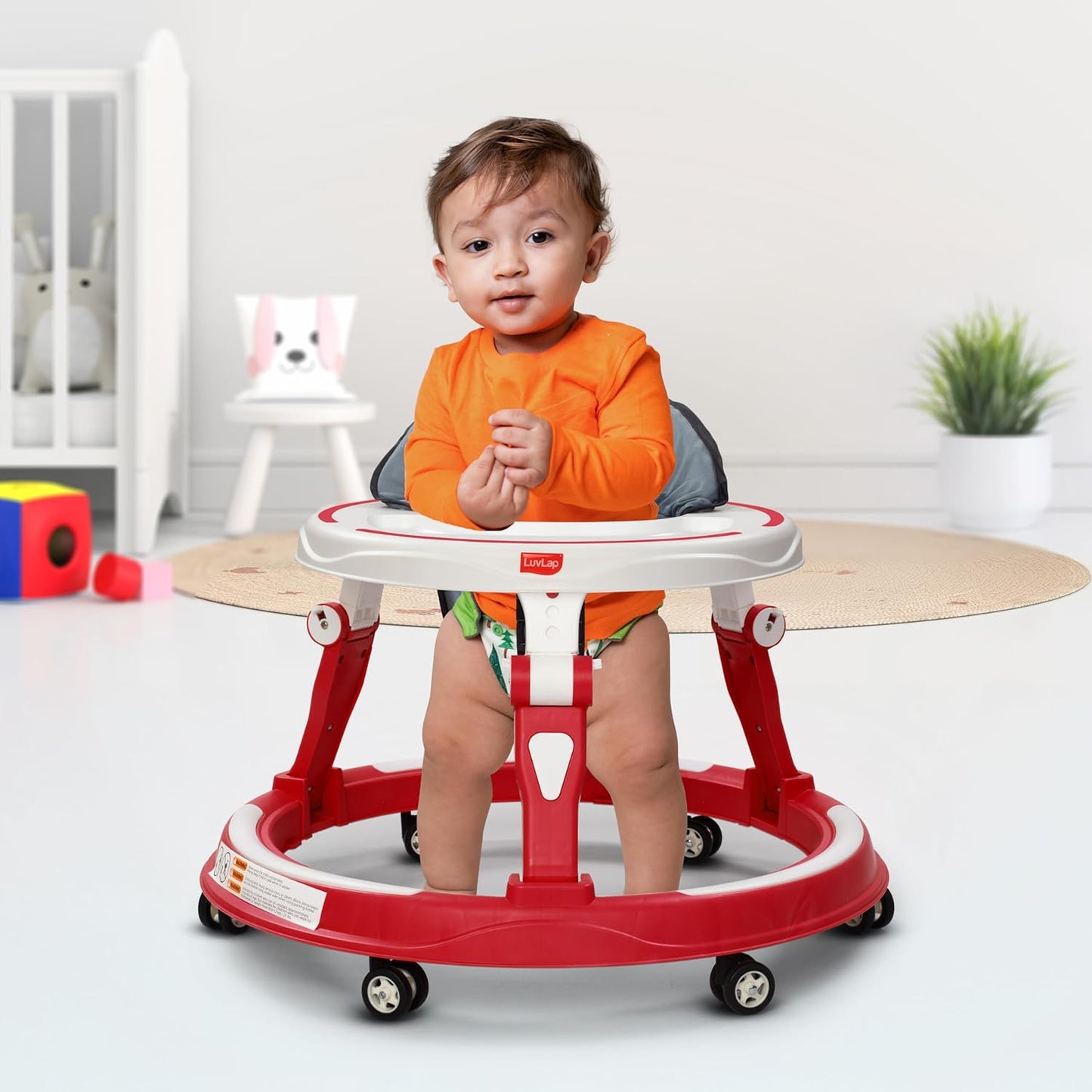 LuvLap Elegant 360° Baby Walker for 6–18 Months | 3-Level Height Adjustable | Safe & Comfortable |FREE AirPods Worth ₹499 🎁