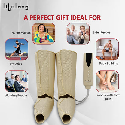 A1 Lifelong LLM531 Air Compression Massager with Heat & Vibration + FREE AGARO LR2007 Rechargeable Lint Remover Worth ₹1,499 | Foot, Calf, Leg & Arm Massager