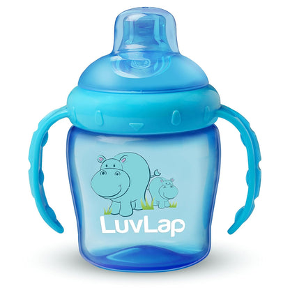 A LuvLap Baby Silicone Straw Sipper Cup 300ml with Handle & Weighted Straw | BPA Free Anti-Spill Training Cup for Kids | Bite Resistant | Multicolour Mix Models | Buy 1 Get 2 Free 🚚