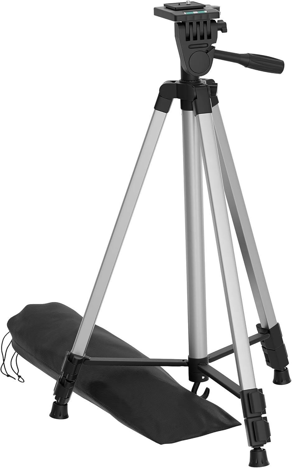 Amazon Basics Aluminium Professional Tripod Stand with Mobile Holder, 3-Way Head & Carry Bag for Smartphone, Camera & GoPro (35-125 cm)