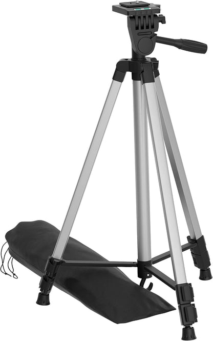 Amazon Basics Aluminium Professional Tripod Stand with Mobile Holder, 3-Way Head & Carry Bag for Smartphone, Camera & GoPro (35-125 cm)