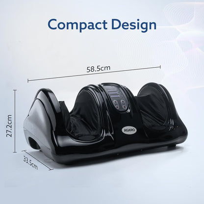 AGARO Electric Shiatsu Foot Massager – Kneading & Rolling Therapy | Improves Blood Circulation | Deep Foot Relaxation for Home Use (Black)