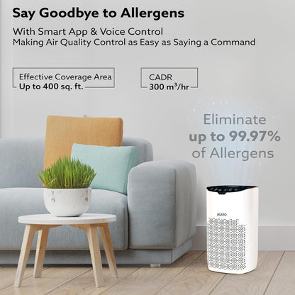 AGARO Royal Air Purifier H13 HEPA | Removes 99.99% Pollutants, PM0.1, Virus & Bacteria | 4 Stage Filtration | CADR 300 m³/hr