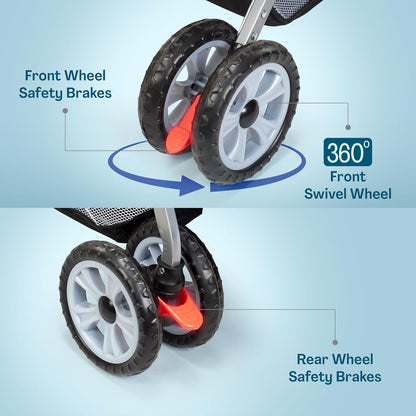 LuvLap Sunshine Baby Stroller (0–3 Years) | Reversible Handle, 360° Wheels & Storage Basket + FREE AirPods (Worth ₹499) 🎁