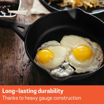 Meyer Pre-Seasoned Cast Iron Fry Pan 26cm | Heavy Duty Skillet | Gas & Induction Compatible | Durable Iron Cookware