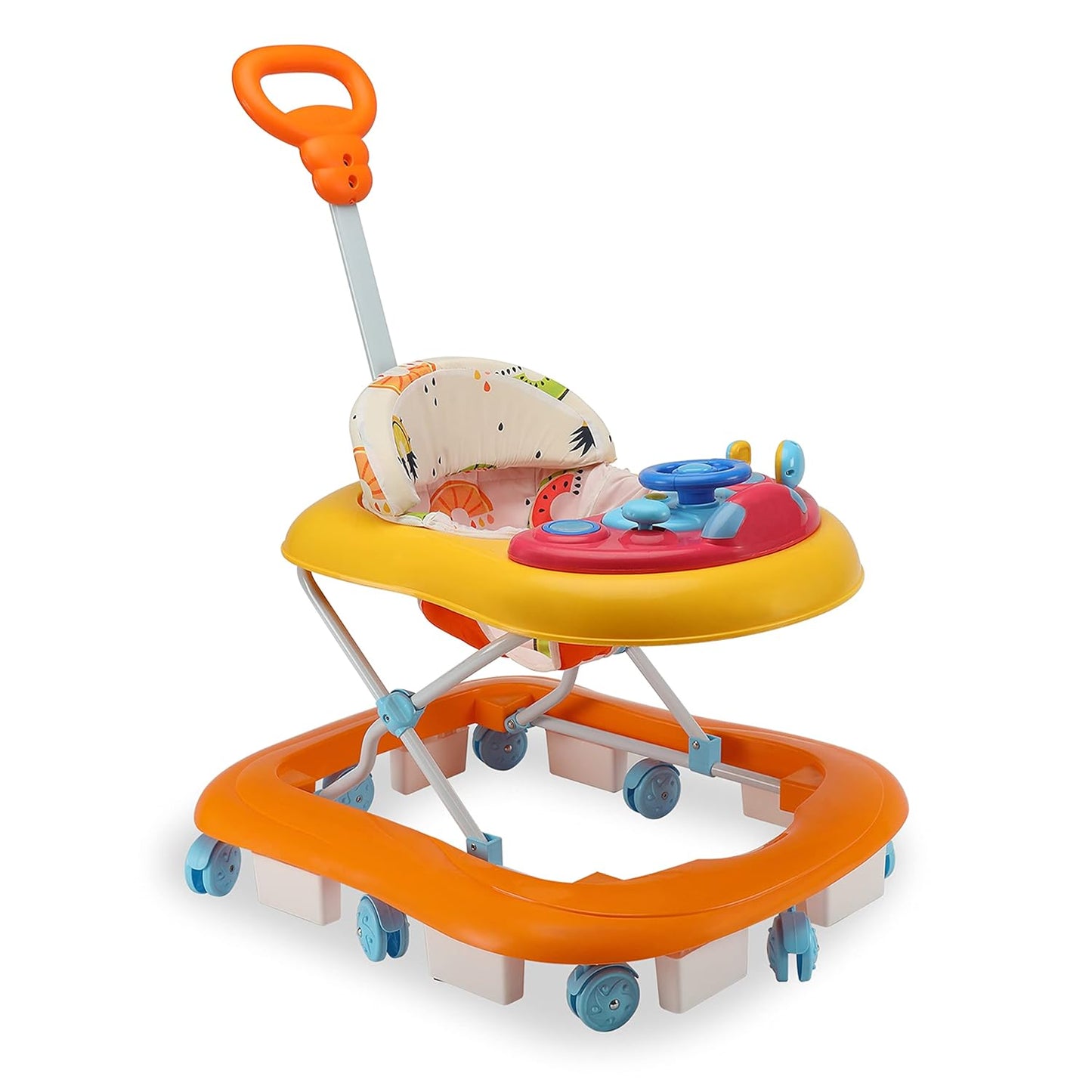 LuvLap Sunshine Baby Walker with Parental Push Handle | Anti-Fall & Anti-Skid | Height Adjustable | Music & Light Toys | 6–18 Months | FREE AirPods Worth ₹499