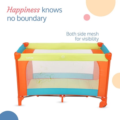 LuvLap Sunshine Baby Playpen & Folding Baby Bed Cum Cot | Convertible Baby Playard | FREE LuvLap Double Walled Steel Body Straw Sipper | Free Delivery