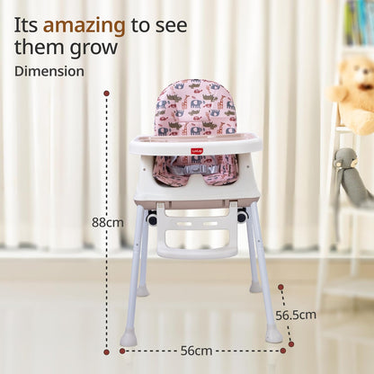 LuvLap Baby High Chair with Wheels (6 Months–3 Years) | 3 Height Adjustable Booster Feeding Seat with Cushion | Portable Design | FREE AirPods Worth ₹499 🎁