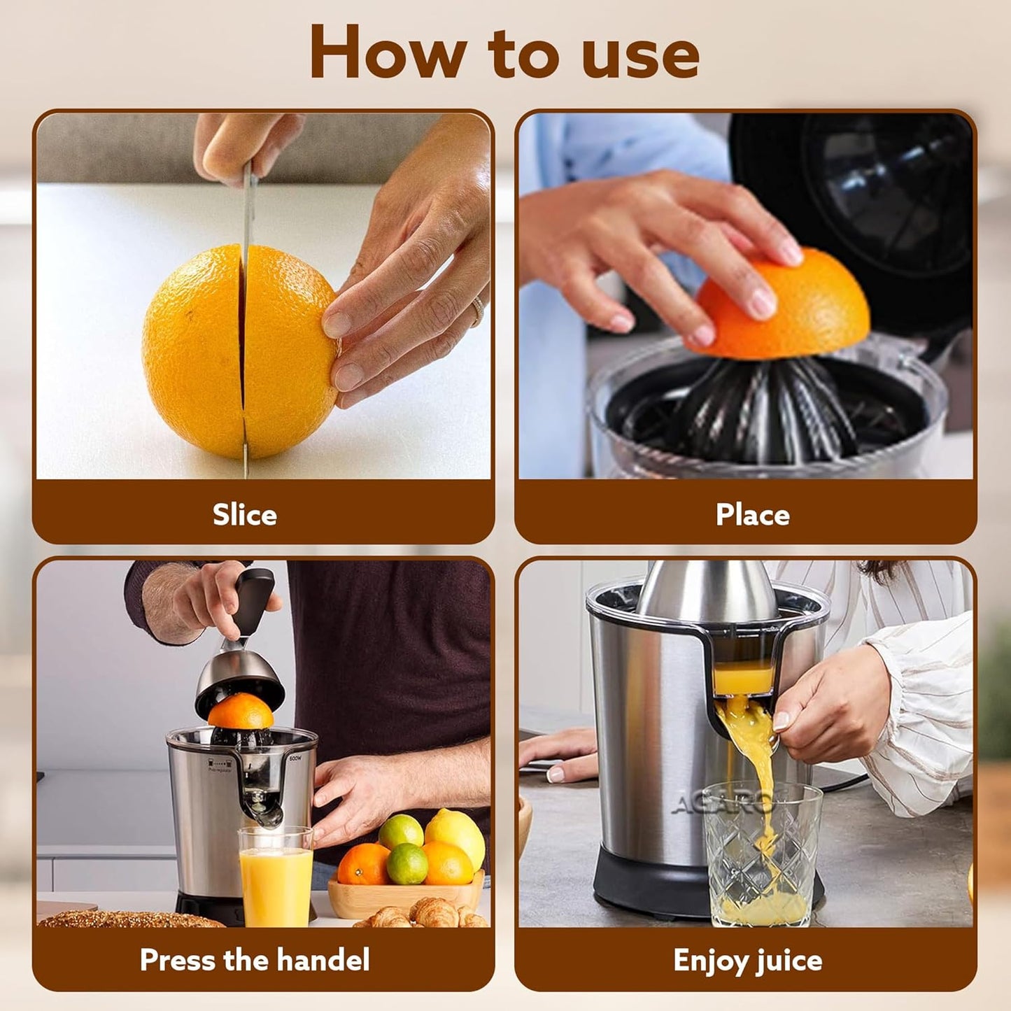 🔥 Limited Time Offer | AGARO Regency 350W Electric Citrus Juicer with 650ML Capacity, AC Copper Motor, Pulp Regulator & Dual Cones – Stainless Steel Juicer for Orange, Lemon & All Citrus Fruits | 🎁 FREE Electric Kettle Worth ₹999 Included