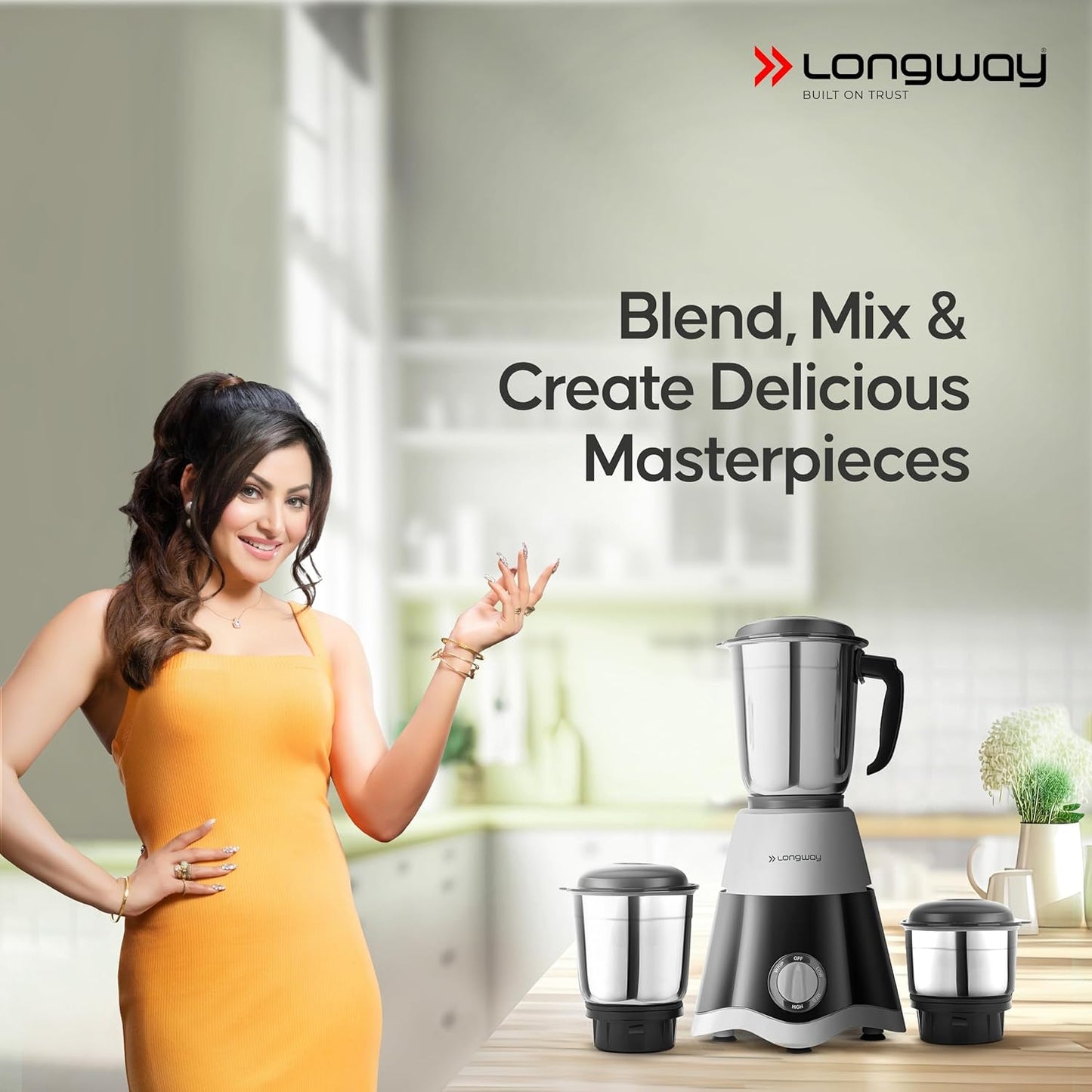 Buy Longway Super DLX 500W Mixer Grinder Online – 3 Jars, Powerful Motor