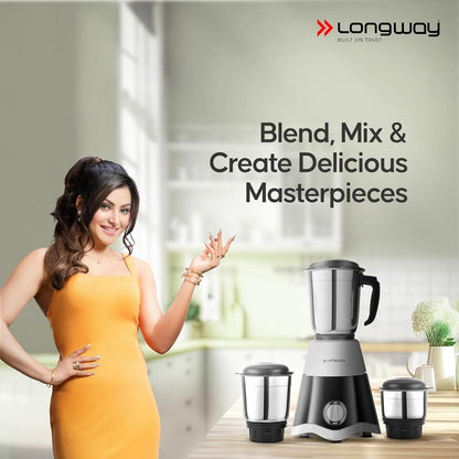 Buy Longway Super DLX 500W Mixer Grinder Online – 3 Jars, Powerful Motor