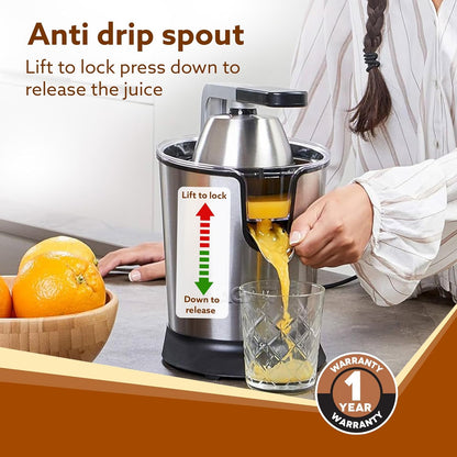 🔥 Limited Time Offer | AGARO Regency 350W Electric Citrus Juicer with 650ML Capacity, AC Copper Motor, Pulp Regulator & Dual Cones – Stainless Steel Juicer for Orange, Lemon & All Citrus Fruits | 🎁 FREE Electric Kettle Worth ₹999 Included
