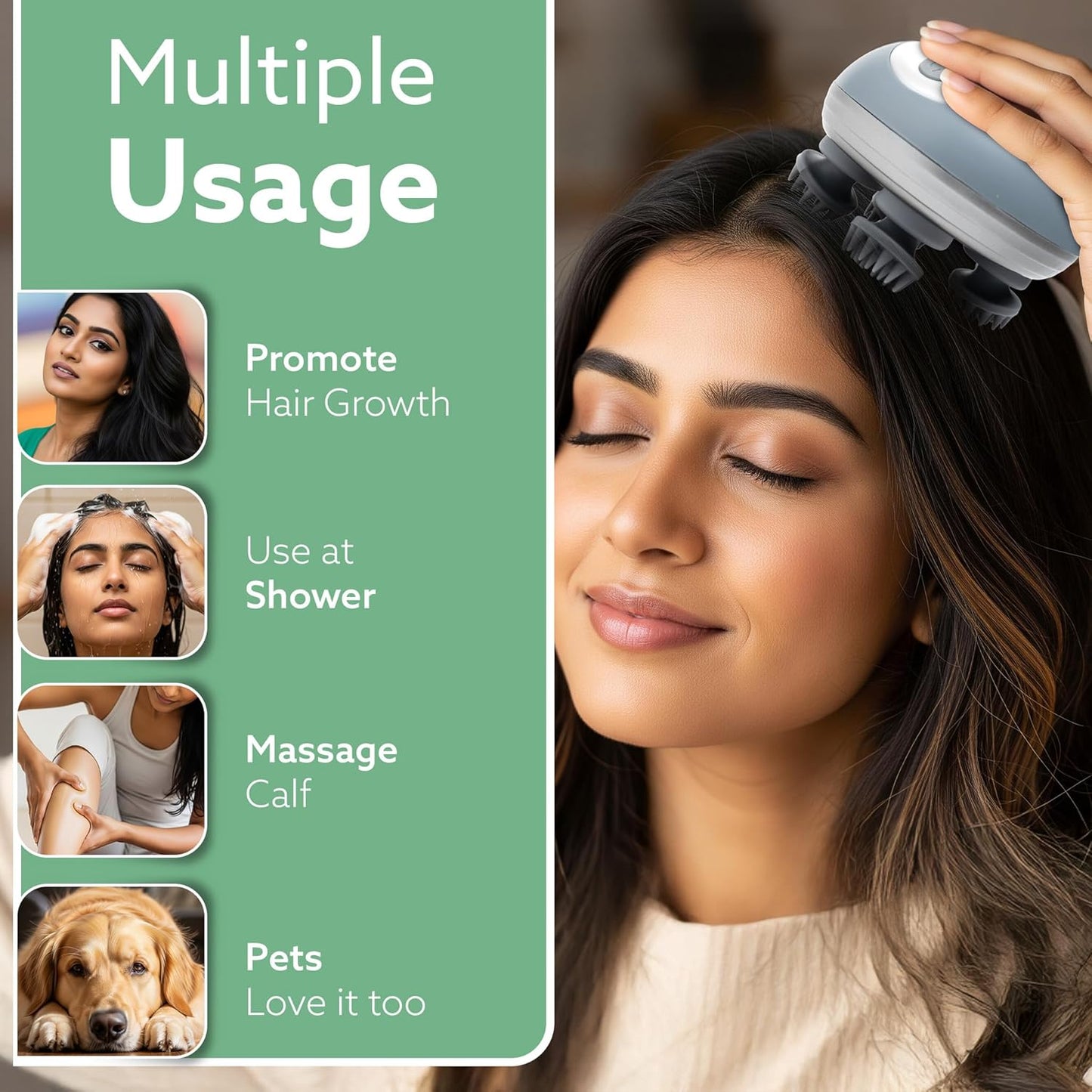 AGARO Scalp Massager SM3675 | Rechargeable Electric Head Massager with 3 Speed Modes