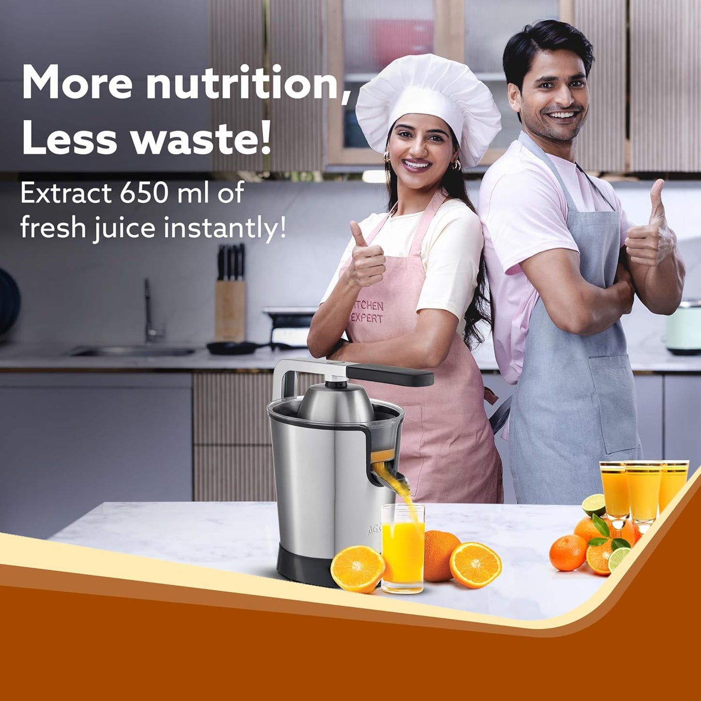 🔥 Limited Time Offer | AGARO Regency 350W Electric Citrus Juicer with 650ML Capacity, AC Copper Motor, Pulp Regulator & Dual Cones – Stainless Steel Juicer for Orange, Lemon & All Citrus Fruits | 🎁 FREE Electric Kettle Worth ₹999 Included