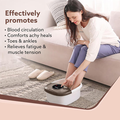 AGARO Regal Foot Spa Bath Massager with Heat, 16 Manual Massage Rollers, Bubble & Vibration Function, Adjustable Temperature Control | FREE AGARO Elite Rechargeable Mini Electric Chopper Worth ₹599