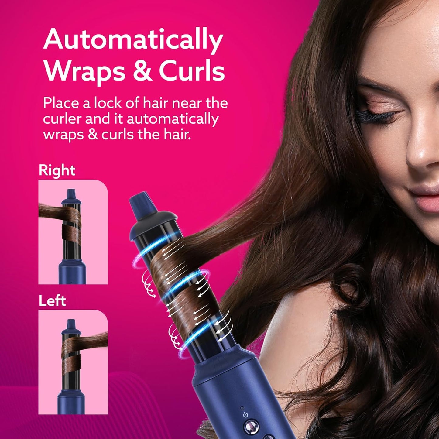 AGARO Imperial 6-in-1 Hair Styler 1200W | Brushless Ionic Hair Dryer, Blow Dryer Brush, Volumizer & Smoothing Tools (Blue)