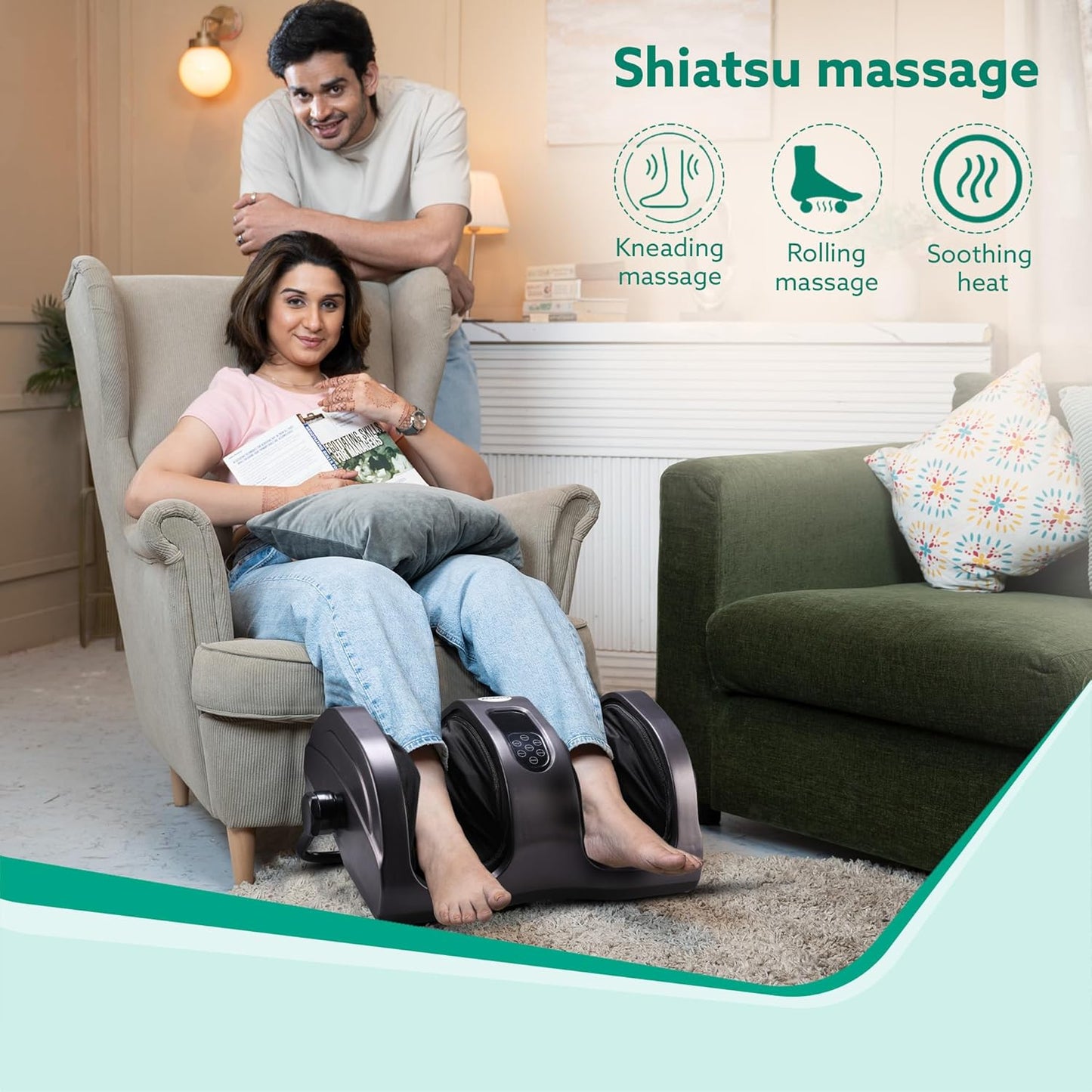 AGARO Grand Shiatsu Foot Massager with Deep Kneading Function for Muscle Relief & Blood Circulation (Black) + FREE AGARO Lint Remover | Corded Electric | FREE Delivery