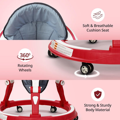 LuvLap Elegant 360° Baby Walker for 6–18 Months | 3-Level Height Adjustable | Safe & Comfortable |FREE AirPods Worth ₹499 🎁
