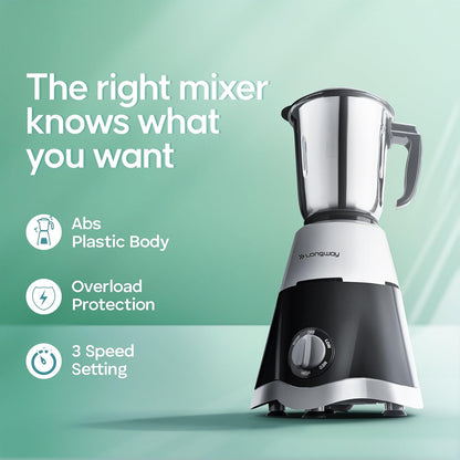 Buy Longway Super DLX 500W Mixer Grinder Online – 3 Jars, Powerful Motor