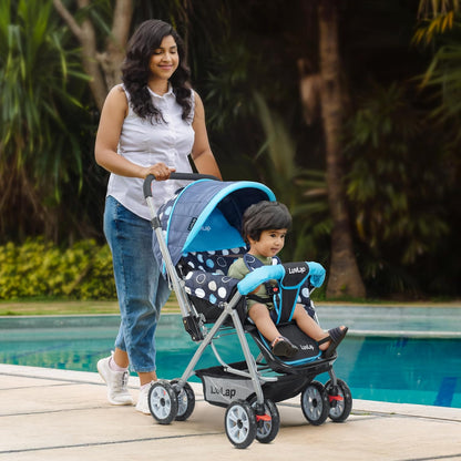 LuvLap Sunshine Baby Stroller (0–3 Years) | Reversible Handle, 360° Wheels & Storage Basket + FREE AirPods (Worth ₹499) 🎁