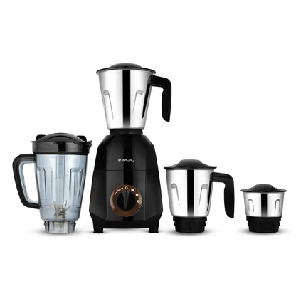 Bajaj Rex DLX Ninja Series Mixer Grinder 750 Watt | 4 Jars | Dry & Wet Grinding | Black/Brown