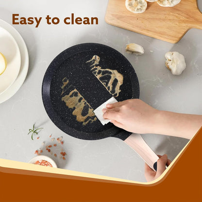 AGARO Imperial Granite Non-Stick Tawa 24cm | Cast Aluminium Body | Dosa, Paratha & Omelette Tawa | Gas & Induction Compatible