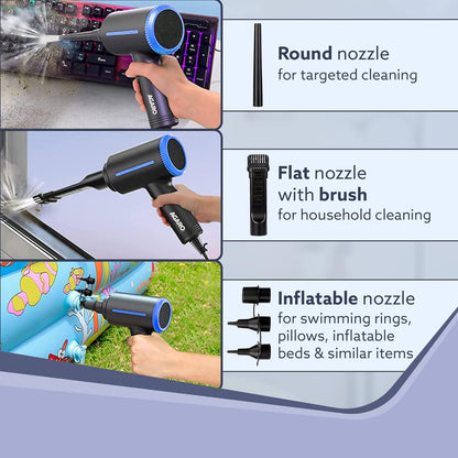 AGARO Compressed Air Duster AD1719 | 48,000 RPM Electric Air Blower for PC, Laptop, Car, Home & Office | Rechargeable Dust Cleaner