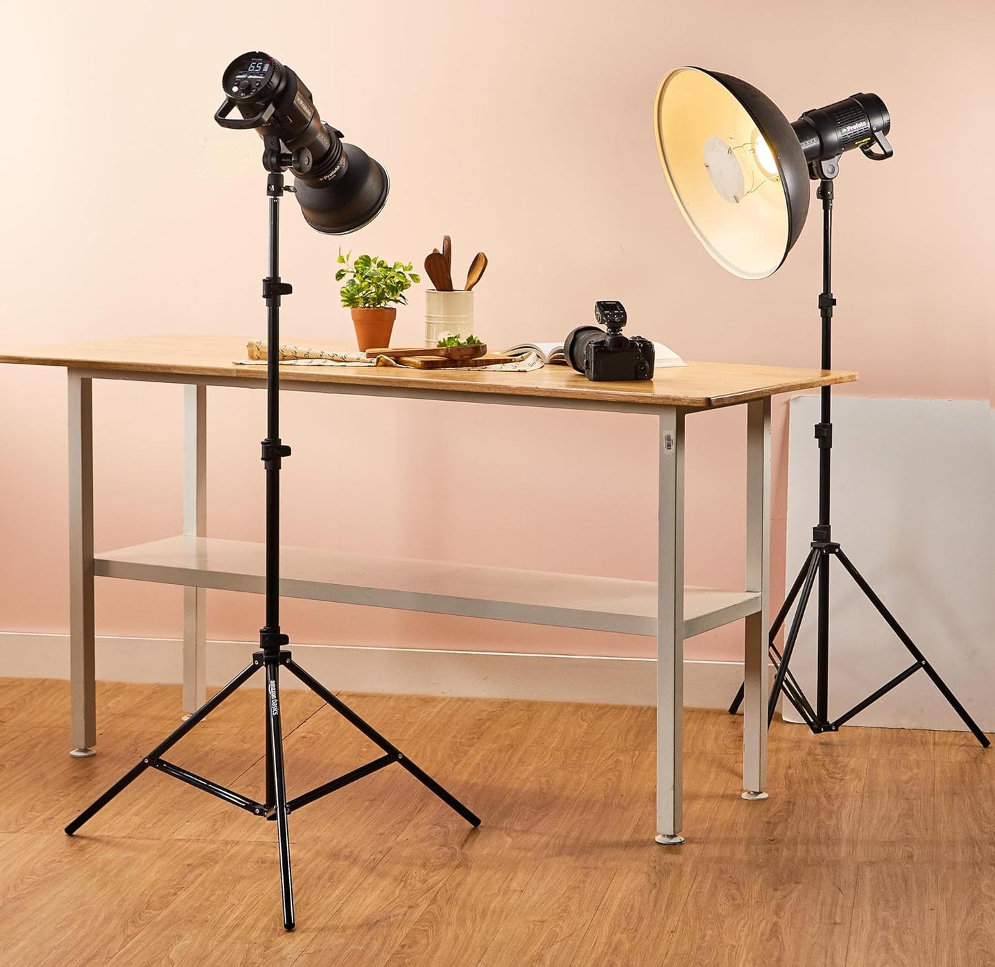 Amazon Basics 9 Feet Heavy Duty Tripod Light Stand | Adjustable Studio Stand for Ring Light, Reflector, Diffuser & Photography Equipment
