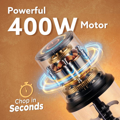 AGARO Electric Chopper 400W | 500ml Vegetable Cutter & Mini Chopper with Twin Stainless Steel Blades | FREE AGARO Royal Coffee Frother Worth ₹600 – Limited Time Offer!