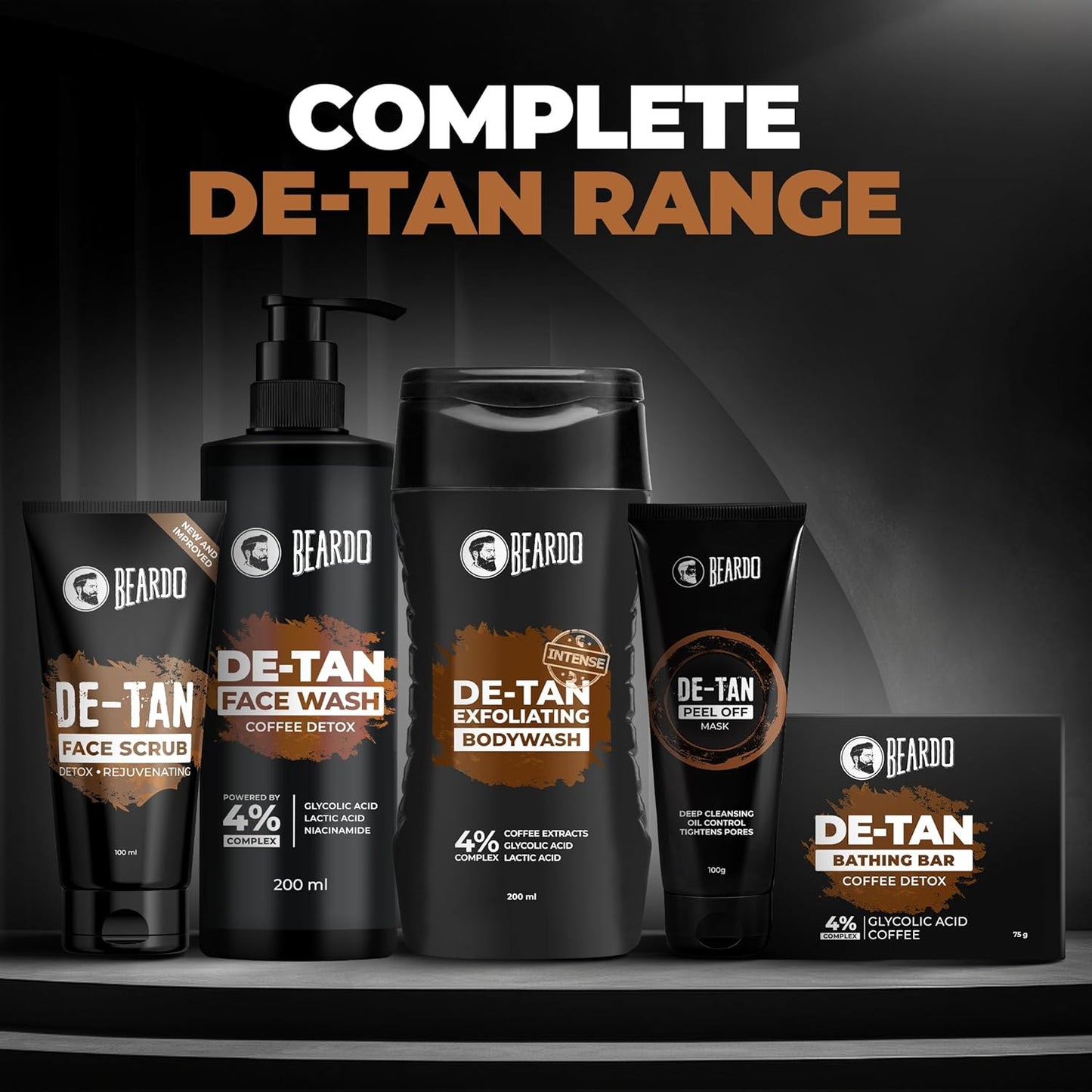 BEARDO DeTan Face Wash for Men – 200ml with Glycolic Acid, Niacinamide & Coffee | Helps Reduce Tan, Dark Spots & Pigmentation for Smooth, Oil-Free Skin | BUY 1 GET 1 FREE @ ₹499 🔥