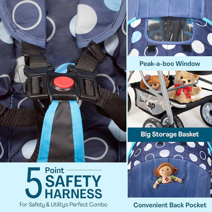 LuvLap Sunshine Baby Stroller (0–3 Years) | Reversible Handle, 360° Wheels & Storage Basket + FREE AirPods (Worth ₹499) 🎁