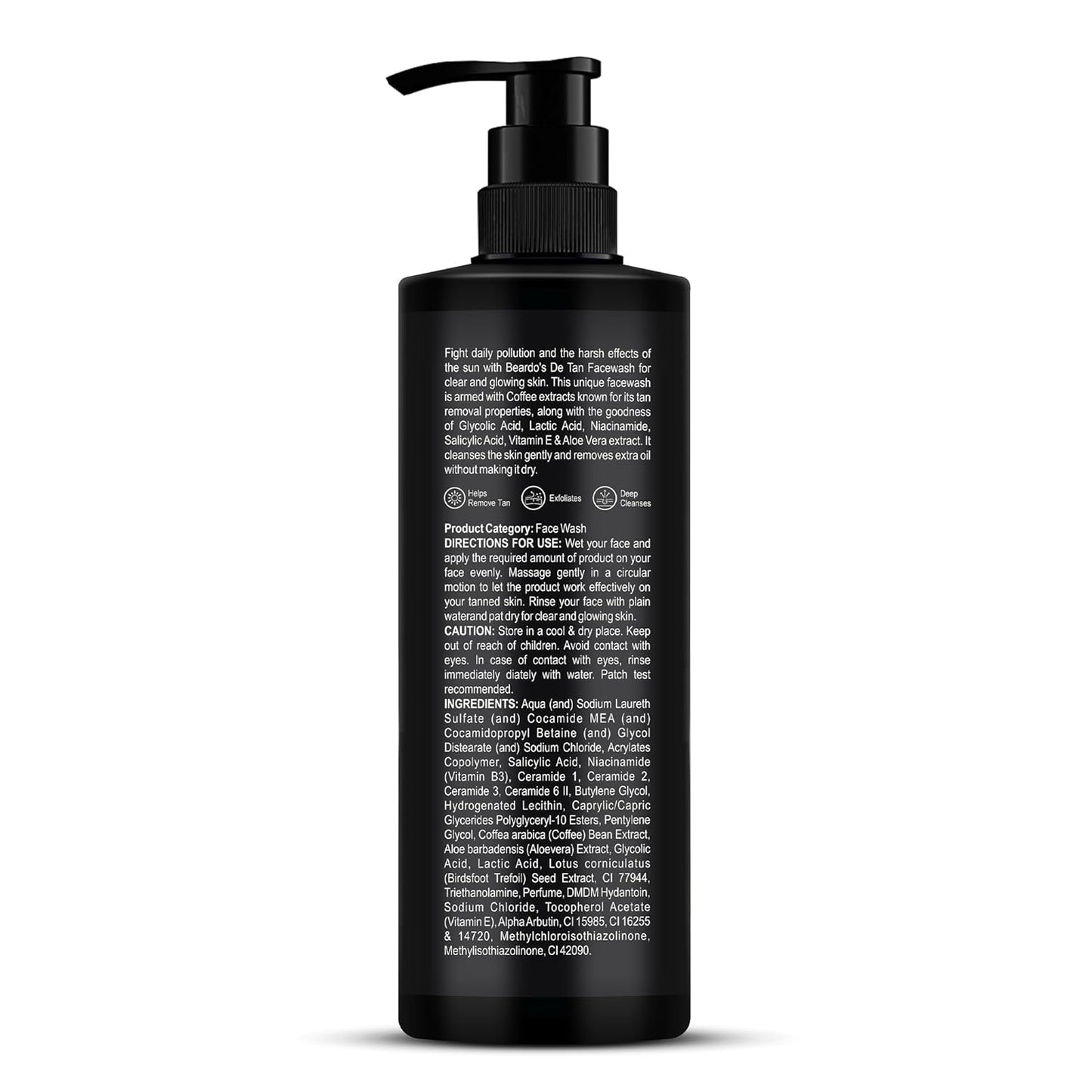 BEARDO DeTan Face Wash for Men – 200ml with Glycolic Acid, Niacinamide & Coffee | Helps Reduce Tan, Dark Spots & Pigmentation for Smooth, Oil-Free Skin | BUY 1 GET 1 FREE @ ₹499 🔥