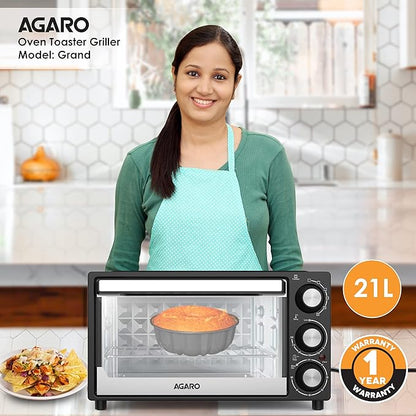 AGARO Premium Grand 21L Oven Toaster Grill | 5 Heating Modes & Convection Function + FREE Lint Remover 🔥