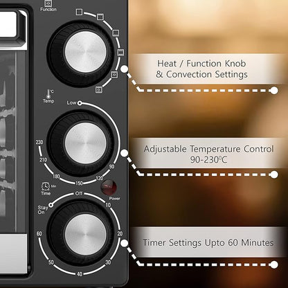 AGARO Premium Grand 21L Oven Toaster Grill | 5 Heating Modes & Convection Function + FREE Lint Remover 🔥