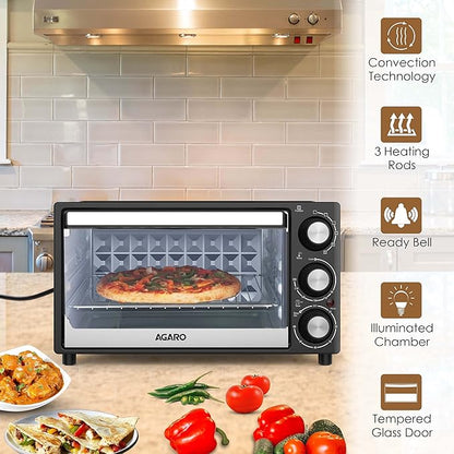 AGARO Premium Grand 21L Oven Toaster Grill | 5 Heating Modes & Convection Function + FREE Lint Remover 🔥