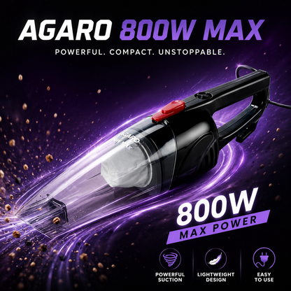 A AGARO Handheld Regal 800W Vacuum Cleaner for Home & Car | 6.5kPa Powerful Suction + FREE Electric Kettle Worth ₹999
