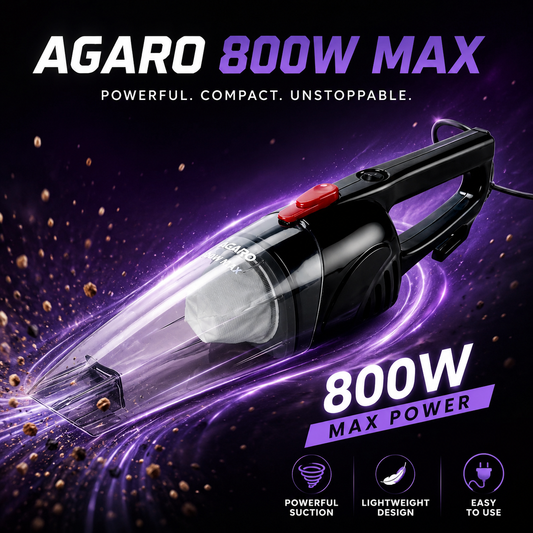A AGARO Handheld Regal 800W Vacuum Cleaner for Home & Car | 6.5kPa Powerful Suction + FREE Electric Kettle Worth ₹999