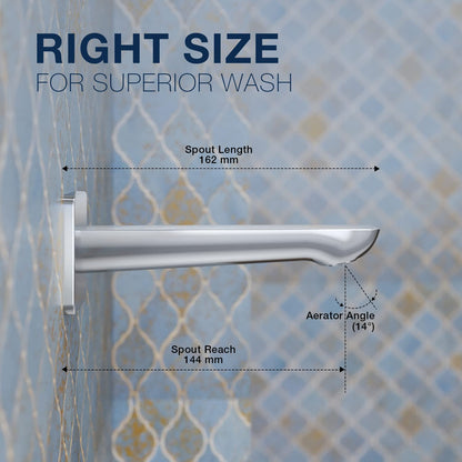Kohler 27490IN-CP Fore Bath Spout for Bathroom | Wall Mounted Tub Spout in Polished Chrome