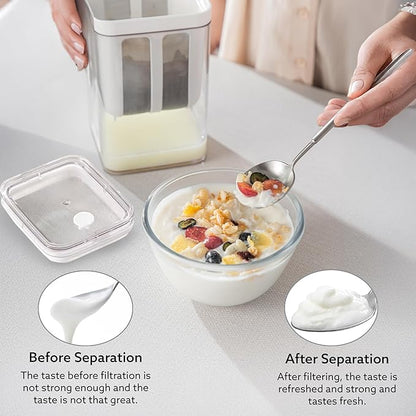 AGARO Greek Yogurt Maker & Curd Strainer 1100ml | BPA-Free Yogurt Strainer with Fine Mesh Filter & Whey Separator for Homemade Greek Yogurt, Curd & Cheese