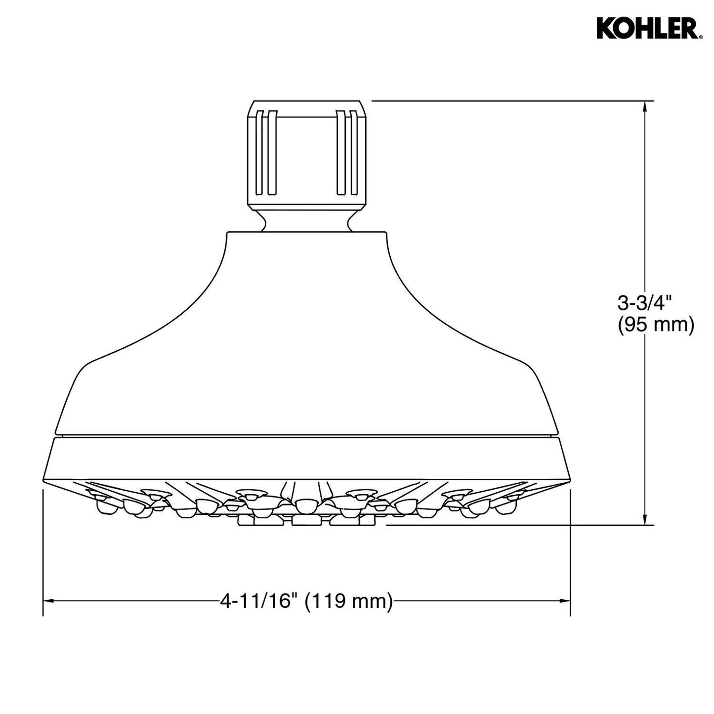 Kohler  Radiate Multifunction Showerhead 75563IN-CP – Premium High Pressure Rain Shower Head with Polished Chrome Finish