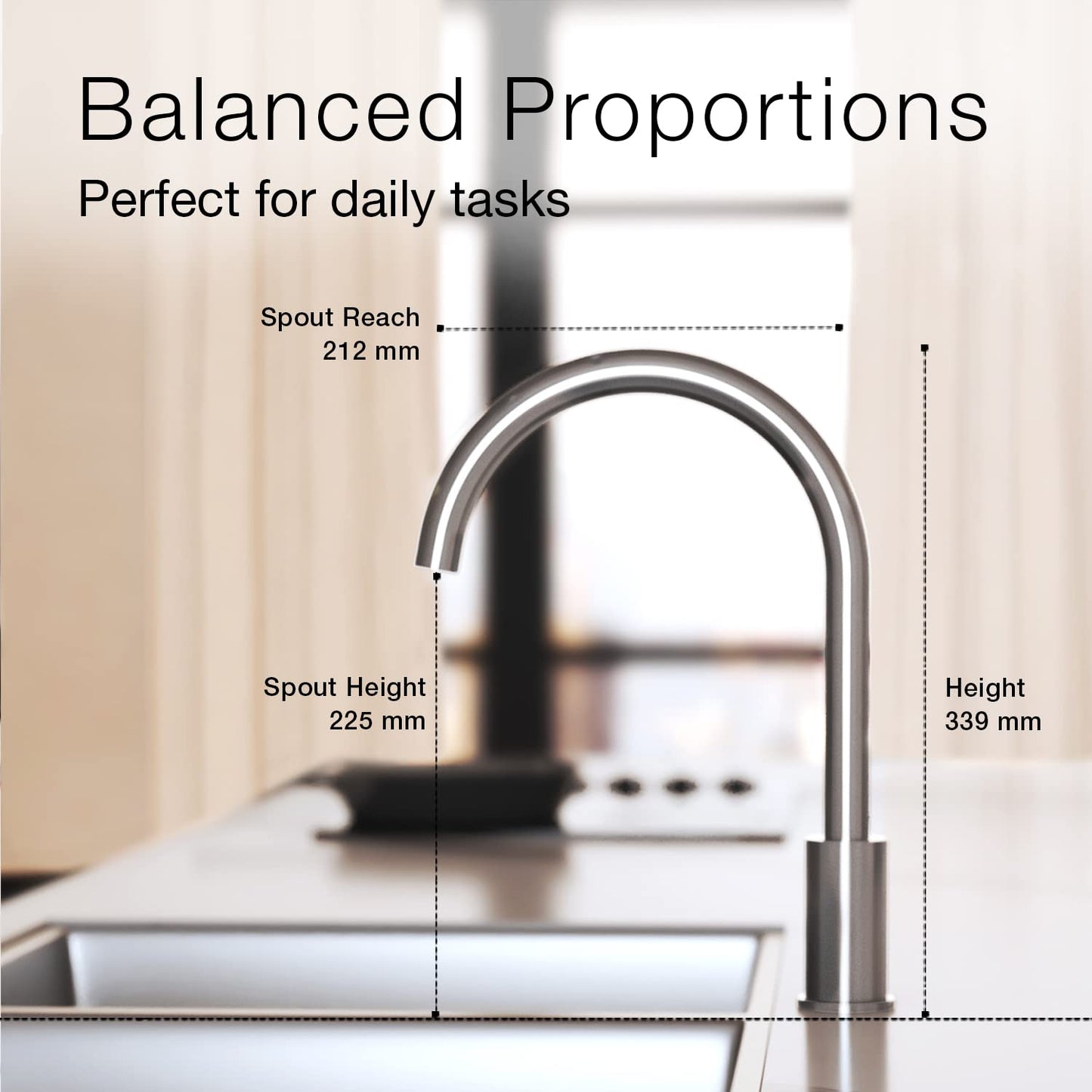 Kohler  Atom Kitchen Mixer Faucet – Single Handle Hot & Cold Kitchen Sink Tap with 360° Swivel Spout, Water Saving Aerated Flow & Modern Deck Mounted Design