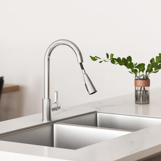 Atom Pull Down Kitchen Sink Faucet – 360°  KOHLER Swivel Kitchen Mixer Tap with Dual Spray Modes, Pull Down Spout & Premium Chrome Finish