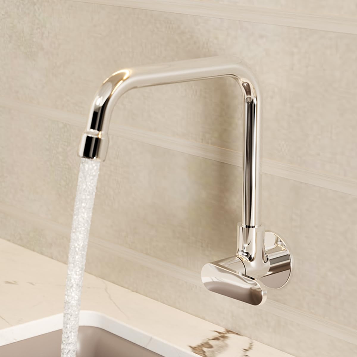 🚿 BUY 1 GET 1 FREE 🎁 | Kohler Beam Kitchen Faucet – Wall Mounted Kitchen Sink Tap with 360° Swivel Spout, Single Lever Control & Polished Chrome Finish | Buy 1 Get 1 Free Offer