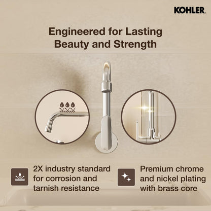 🚿 BUY 1 GET 1 FREE 🎁 | Kohler Beam Kitchen Faucet – Wall Mounted Kitchen Sink Tap with 360° Swivel Spout, Single Lever Control & Polished Chrome Finish | Buy 1 Get 1 Free Offer