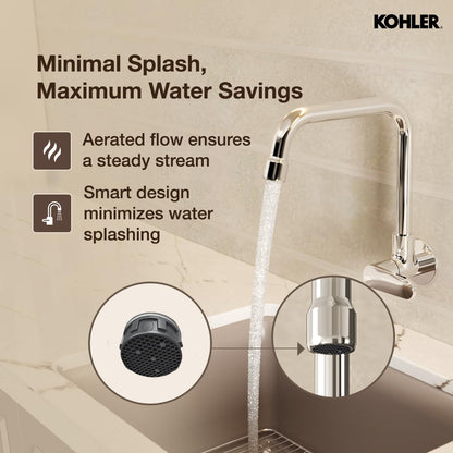 🚿 BUY 1 GET 1 FREE 🎁 | Kohler Beam Kitchen Faucet – Wall Mounted Kitchen Sink Tap with 360° Swivel Spout, Single Lever Control & Polished Chrome Finish | Buy 1 Get 1 Free Offer