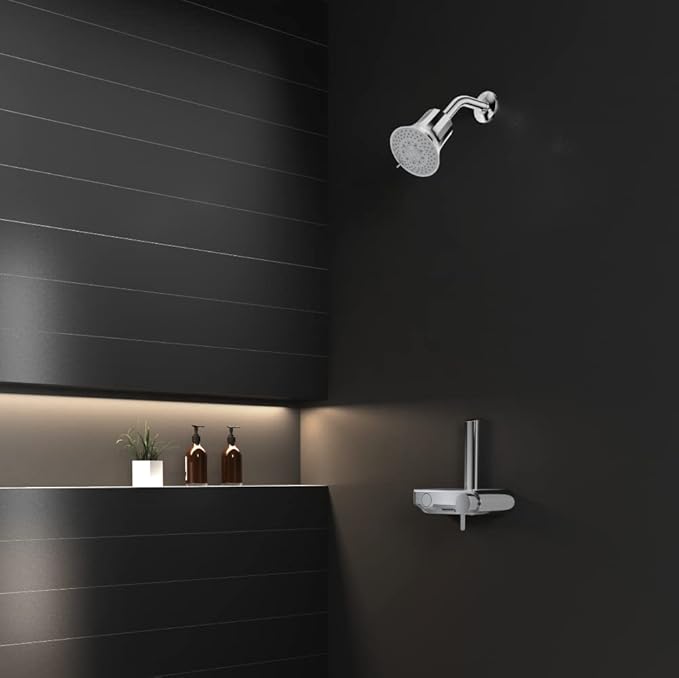 Kohler Rain Duet Filter Shower Head with Water Purifier Cartridge – 5 Spray Multifunction Overhead Shower for Hard Water | Chrome Finish